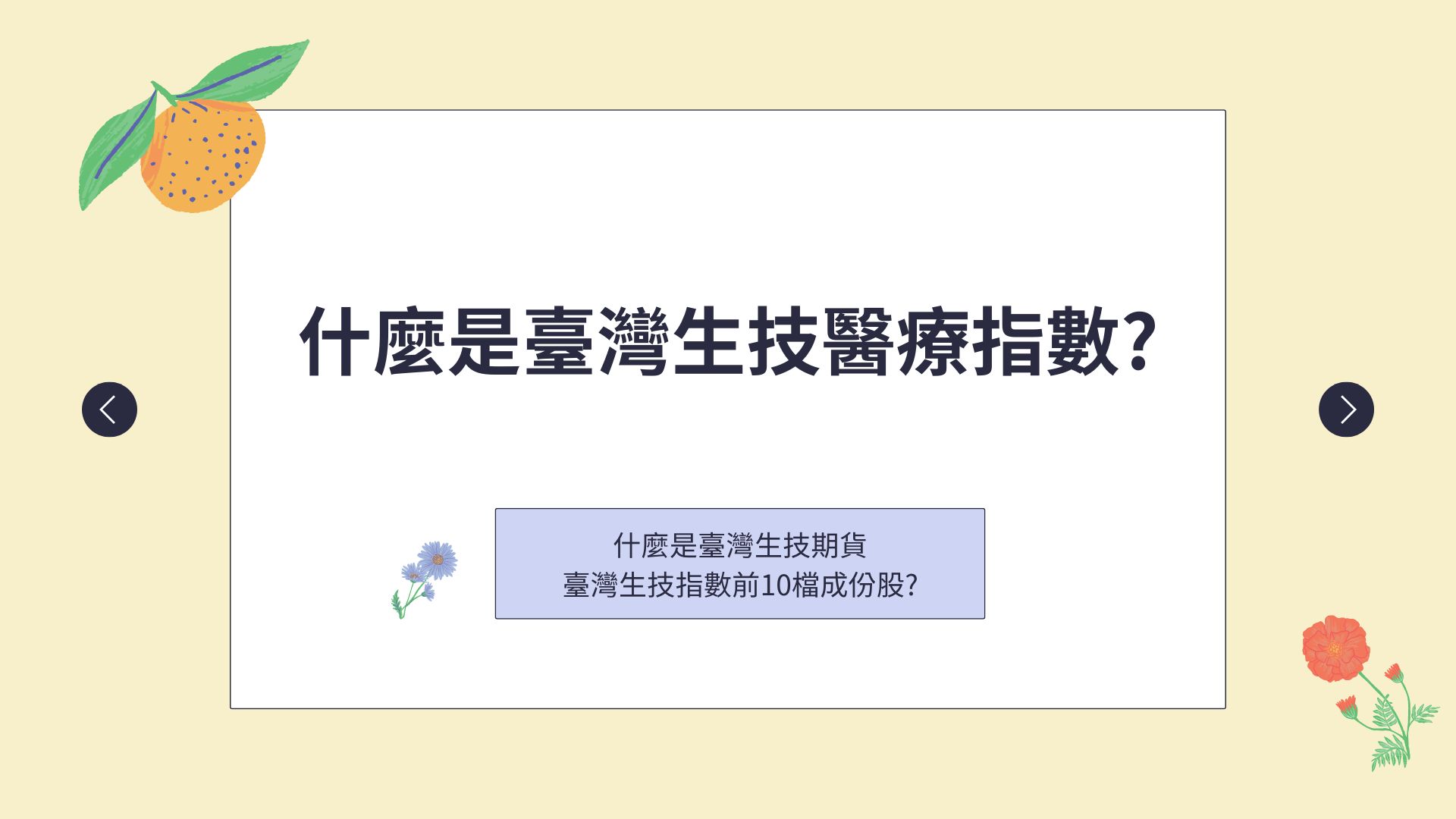 臺灣生技指數、台灣生技期貨